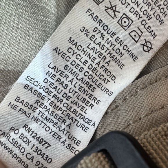 prAna Stretch Zion Cargo Shorts 34" X 12 Khaki Tan Pocket Outdoor Hiking Fishing - Picture 8 of 9